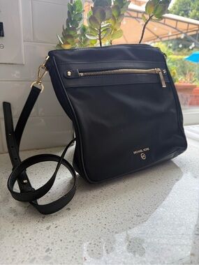Michael Kors Black Crossbody with Gold Hardware Accent